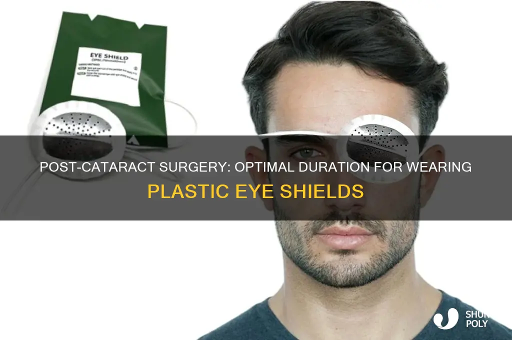 how long to wear plastic eye shield after cataract surgery