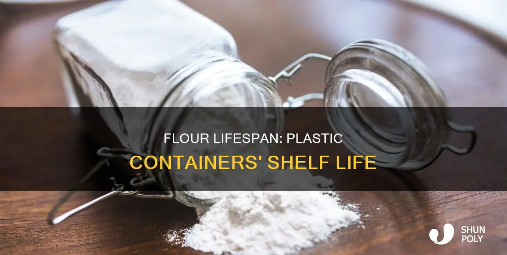 how long will flour last in a plastic container