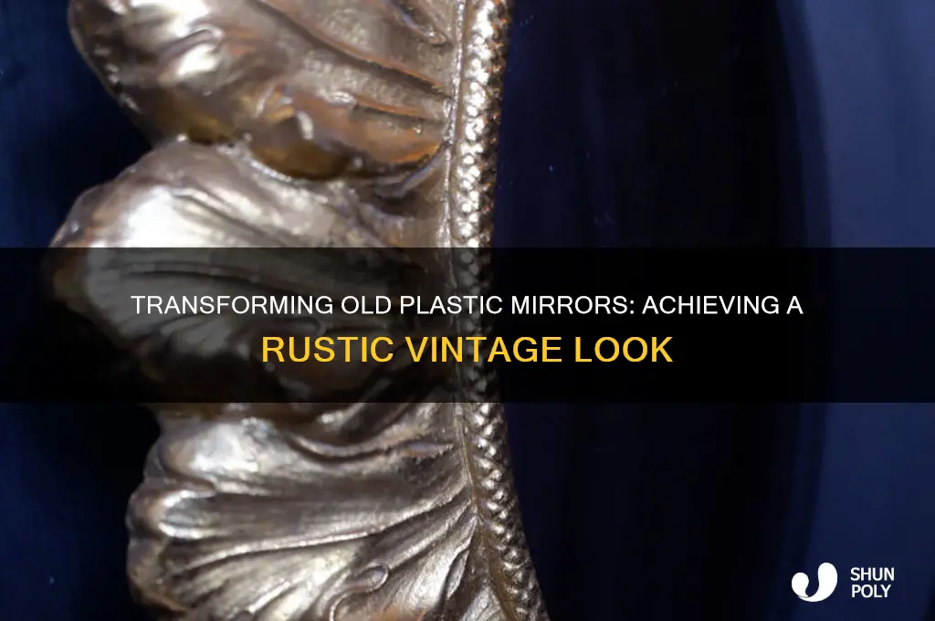 how make a old plastic mirror look rustic