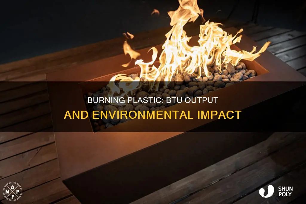 how many btus does burning plastic produce