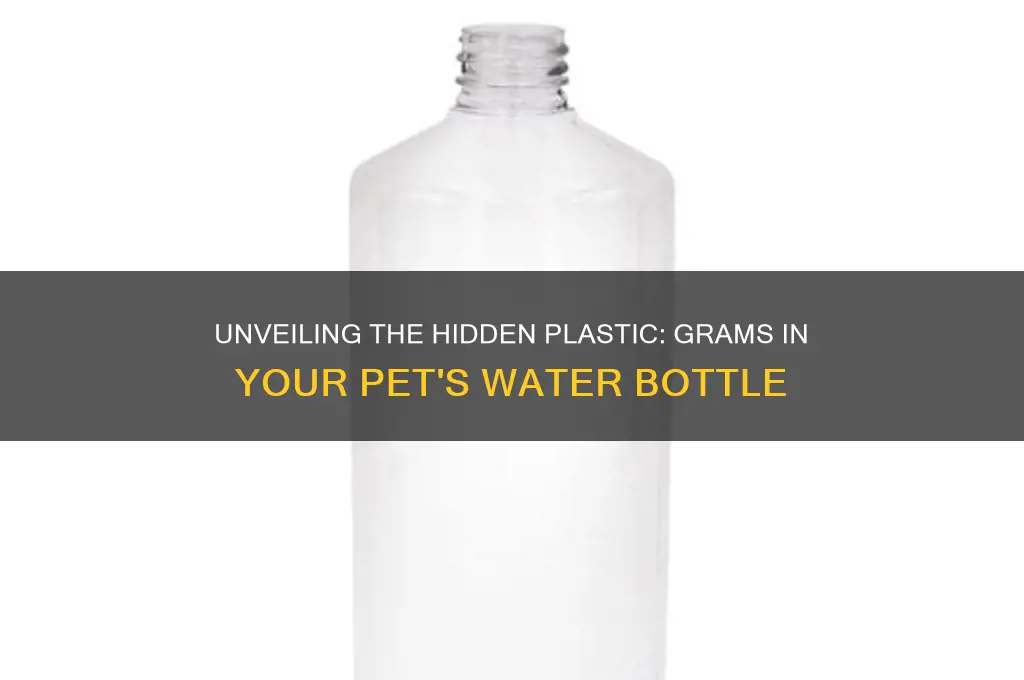 how many grams of plastic in a pet water bottle