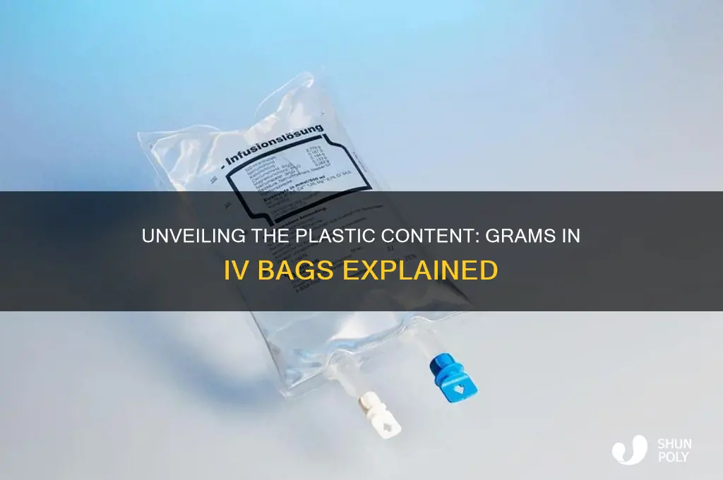 how many grams of plastic in an iv bag