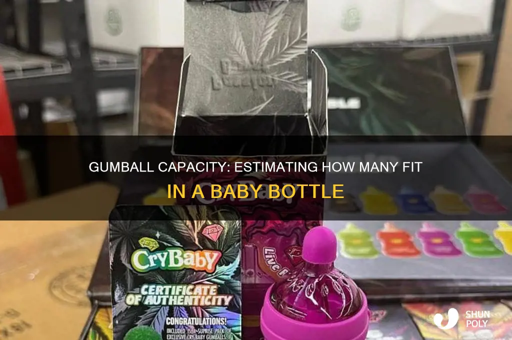 how many gumballs fit in a plastic baby bottle