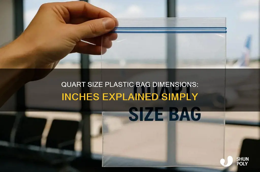 how many inches is a quart size plastic bag