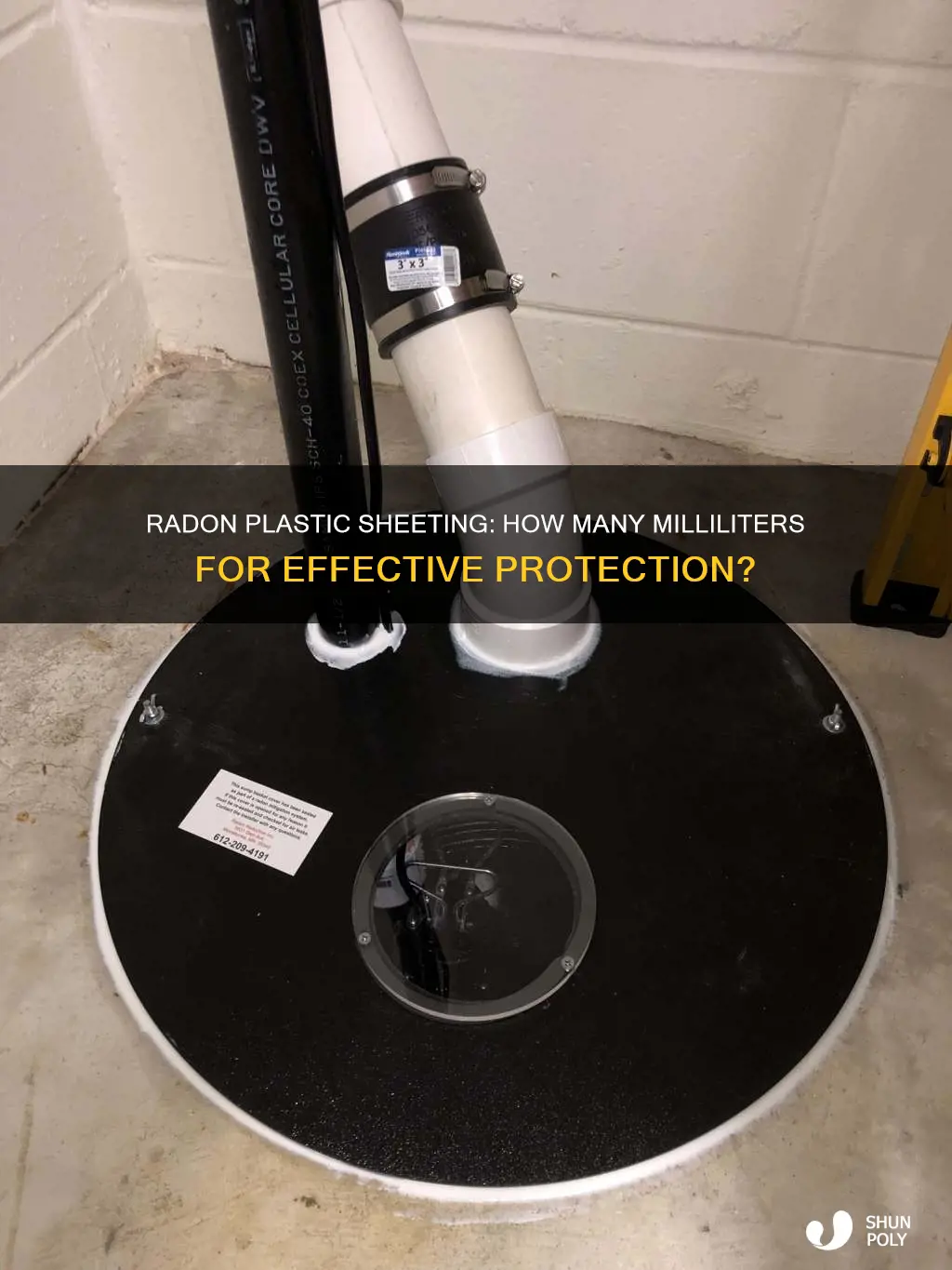 how many ml should radon plastic sheeting