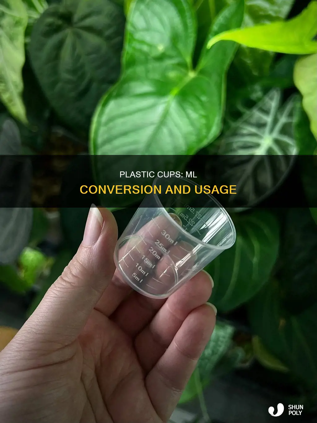 how many mls in a plastic cup