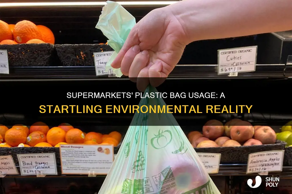 how many plastic bags are handed out supermarkets