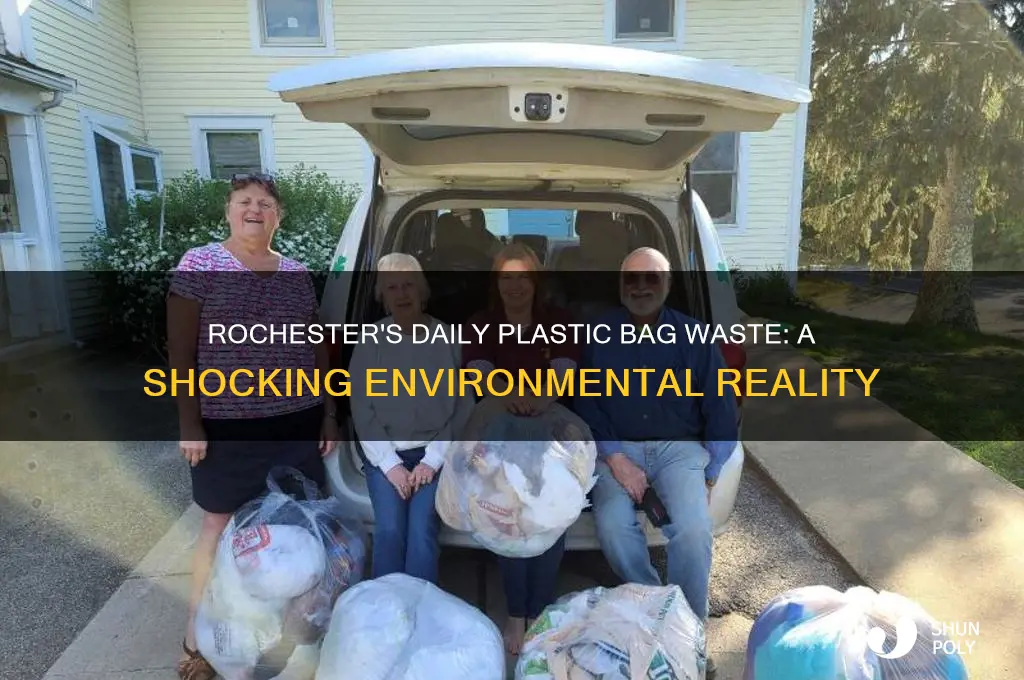 how many plastic bags are wasted in rochester each day