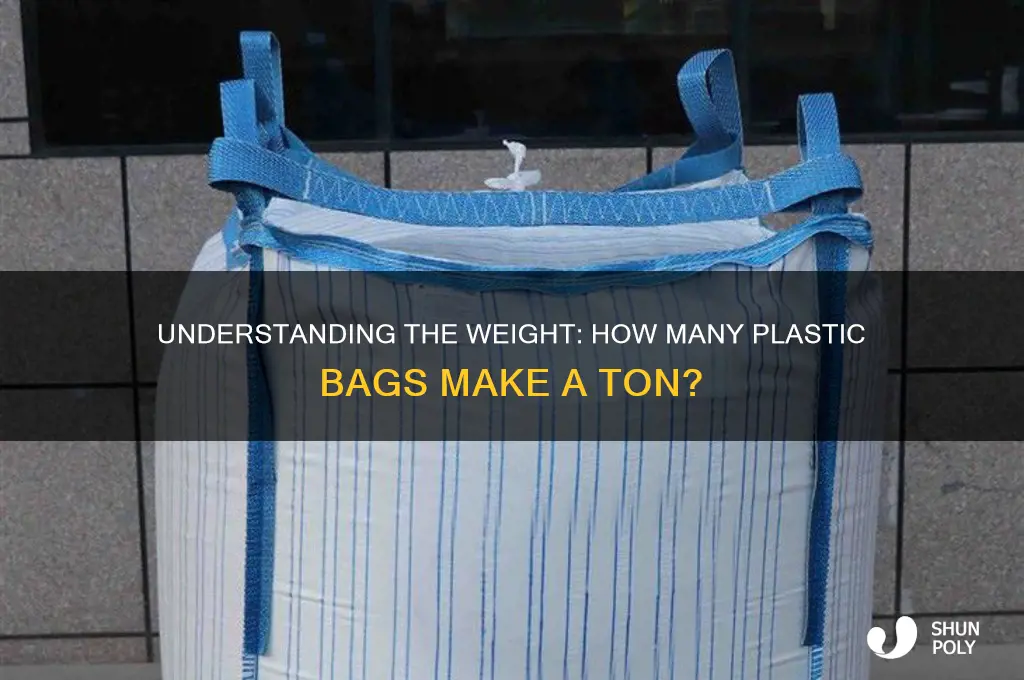 how many plastic bags in a ton