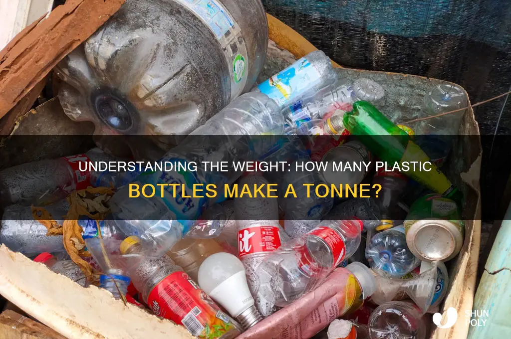 how many plastic bottles are in a tonne