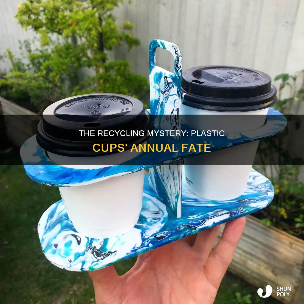 how many plastic cups are recycled each year