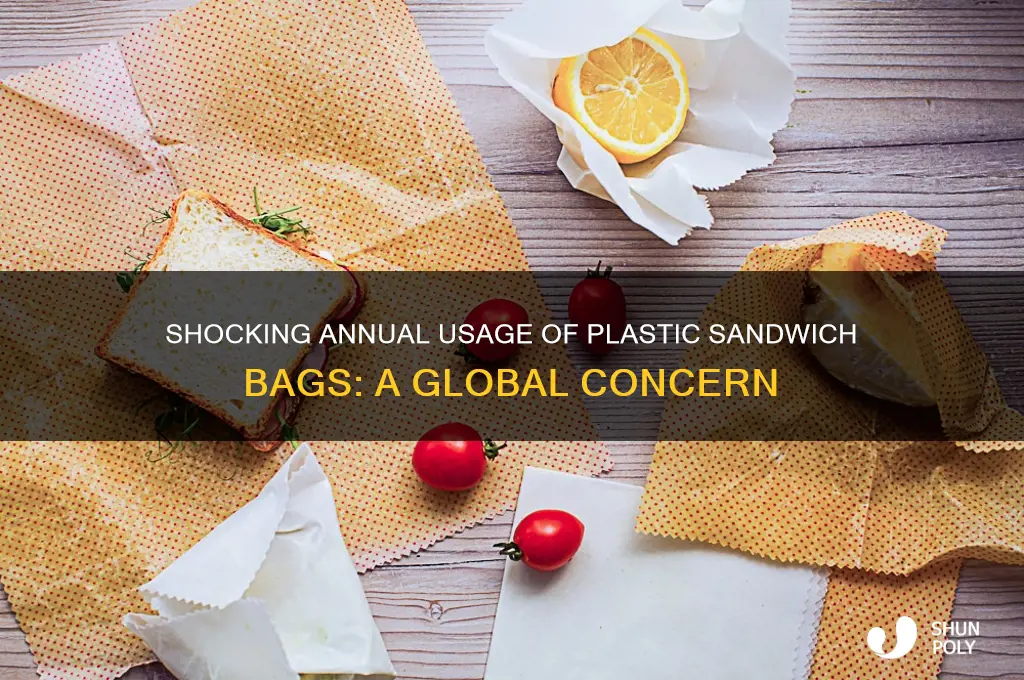 how many plastic sandwich bags are used a year