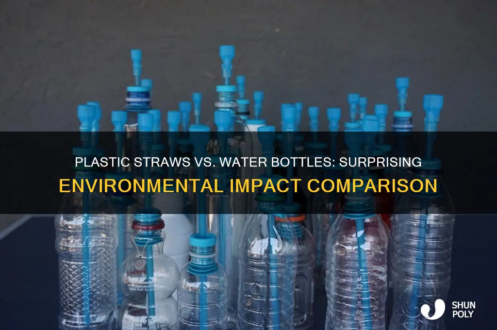 how many plastic straws equal one water bottle