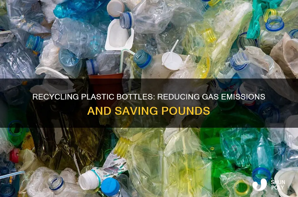 how many pounds does recycling plastic bottles help with gas