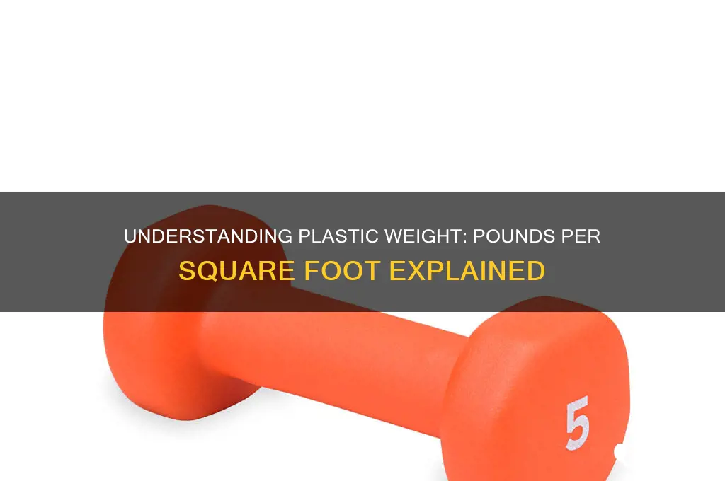 how many pounds make up one square foot of plastic