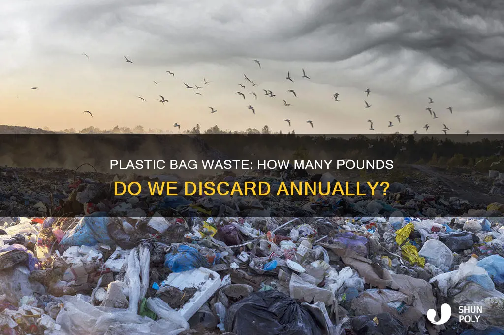 how many pounds of plastic bags do we throw away