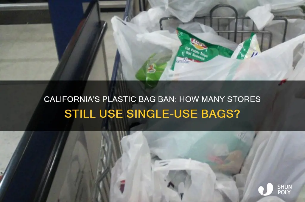 how many stores in ca use single use plastic bags