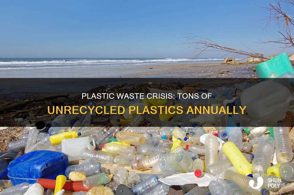 how many tons of plastic are not recycled each year