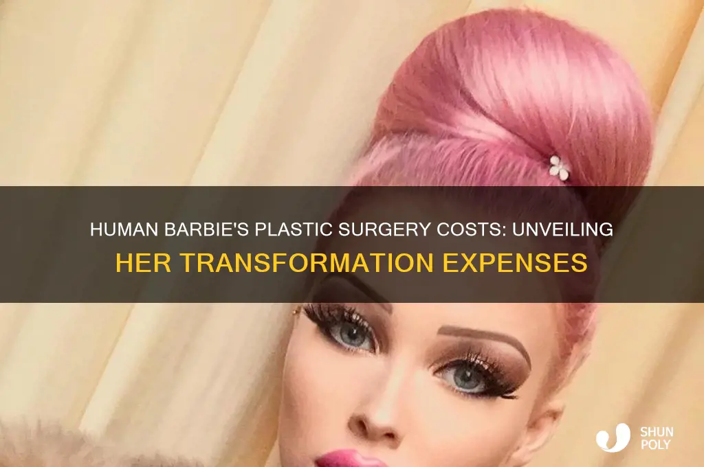 how much did the human barbie spend on plastic surgery