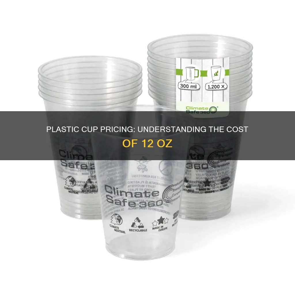 how much does a plastic cup of 12 oz