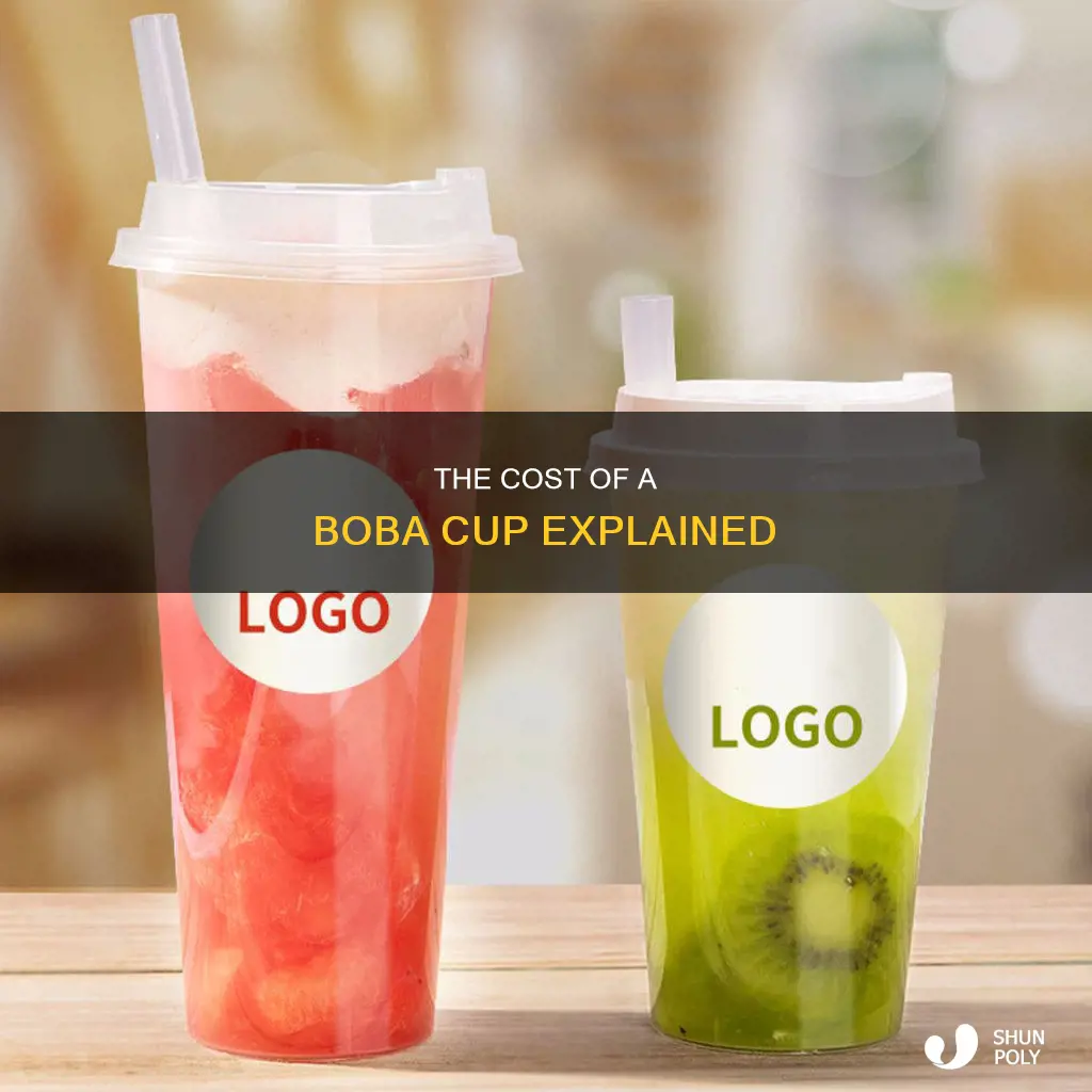 how much does a plastic cup of boba