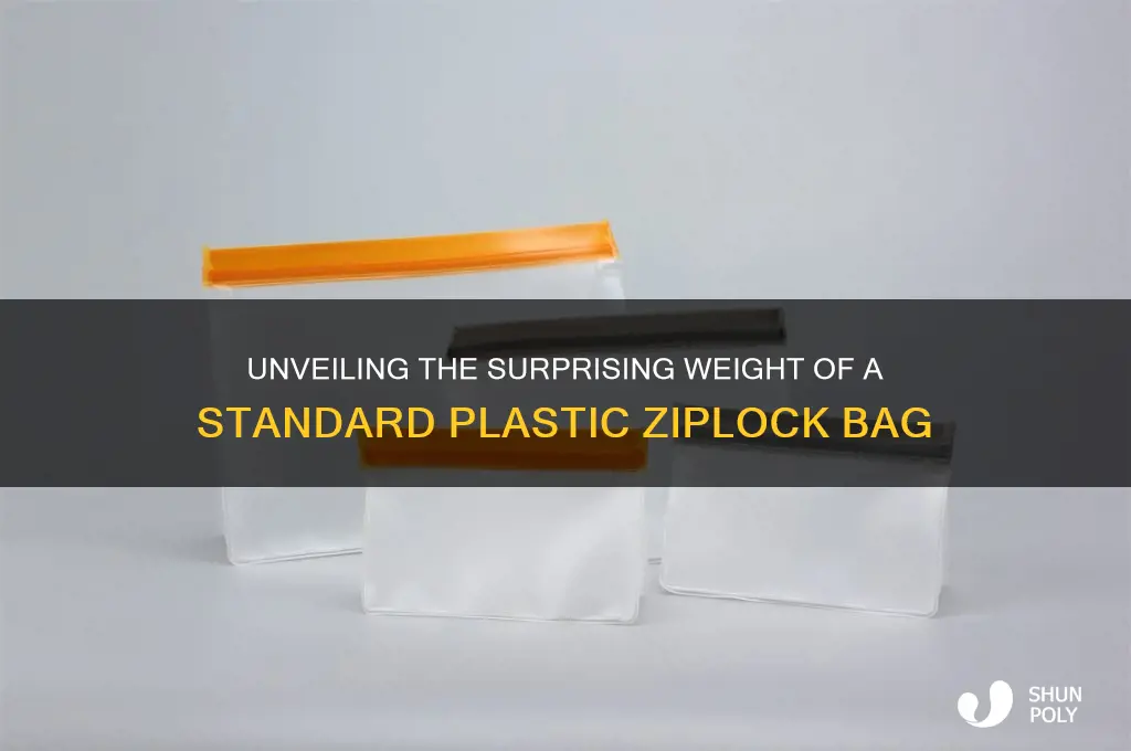 how much does a plastic ziplock bag weigh
