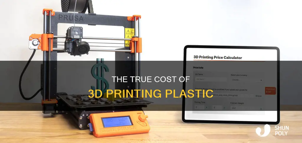 how much does plastic cost 3d printer