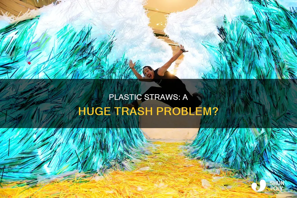 how much does plastic straws take up of trash