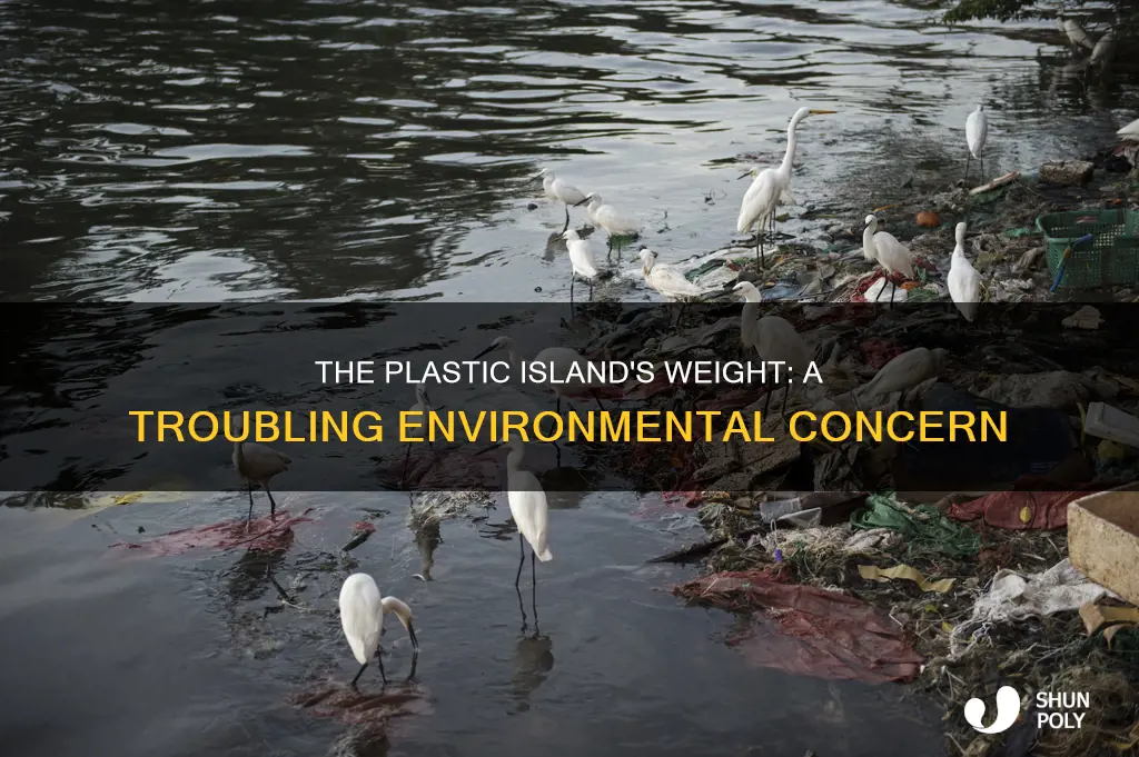 how much does the island of plastic weight