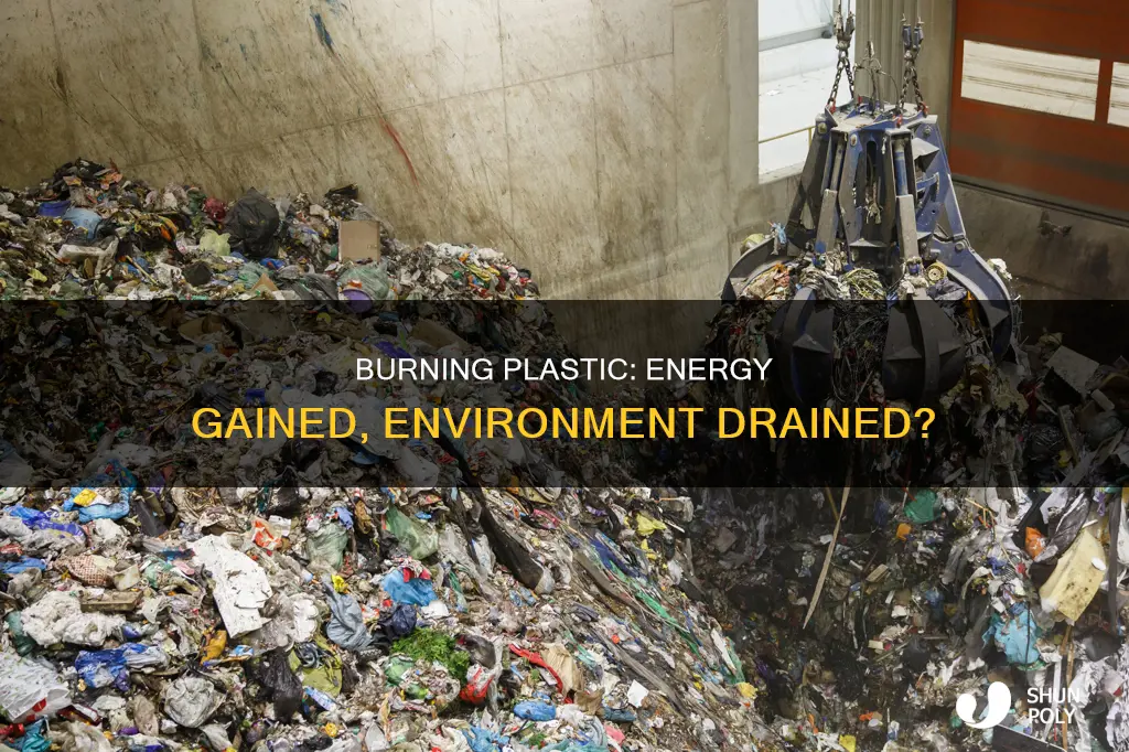 how much energy do you get burning plastic