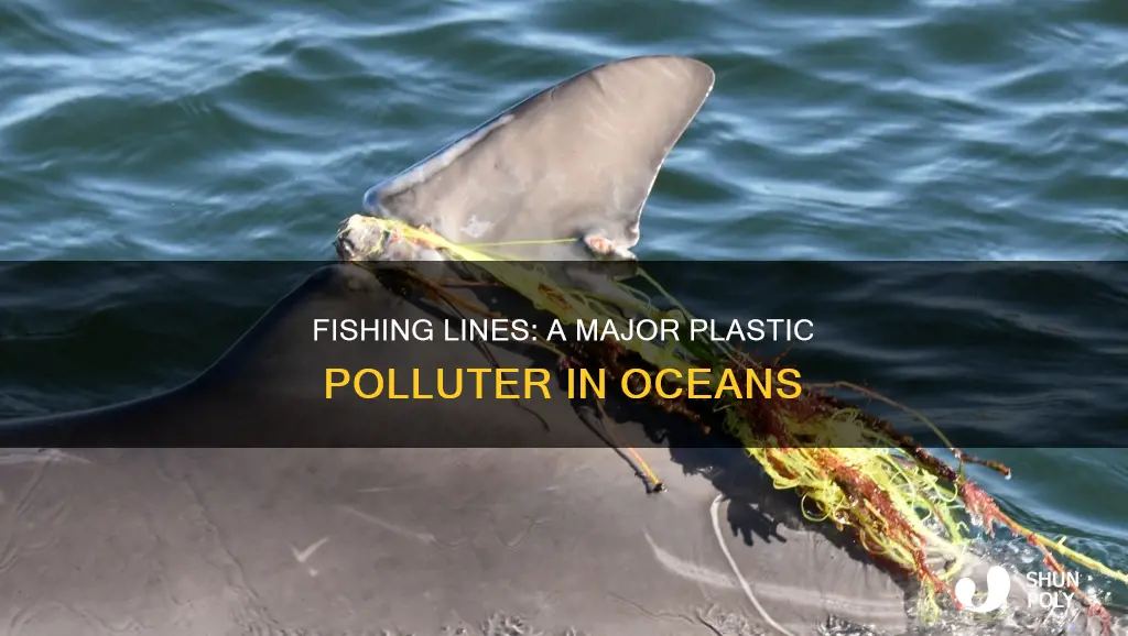 how much of plastic polution is fishing lines