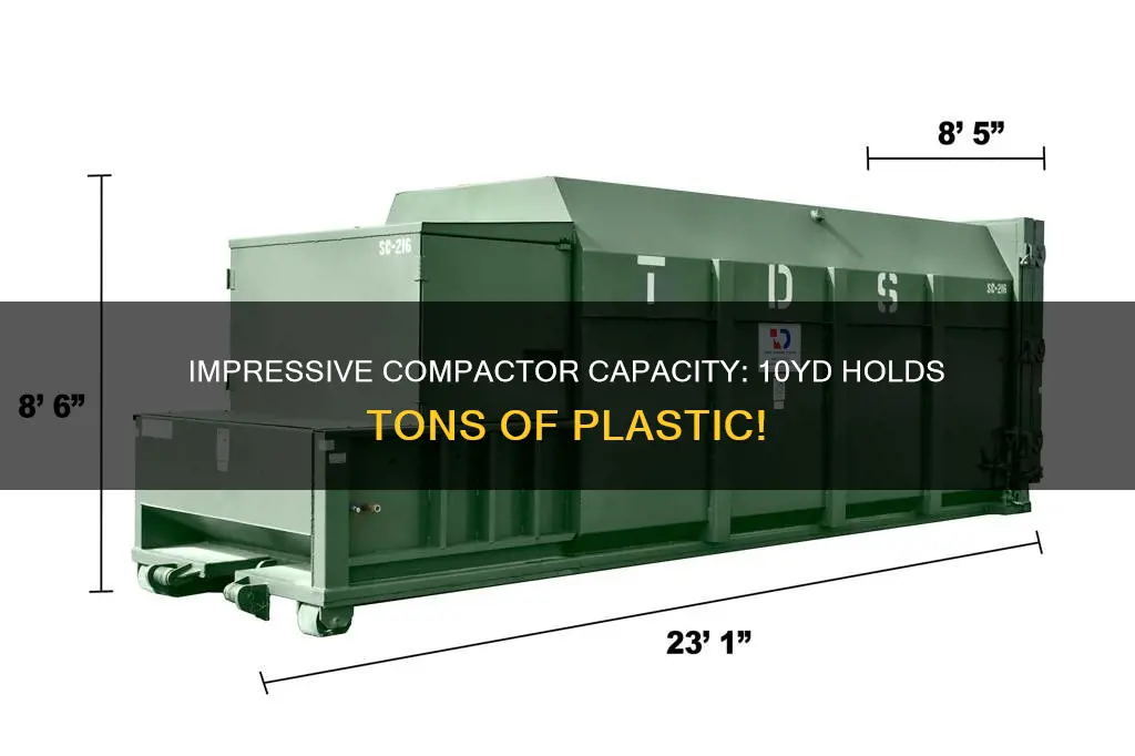 how much plastic does a 10yd compactor hold