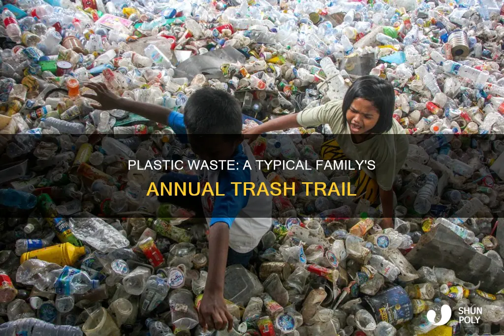 how much plastic does a family throw away each year