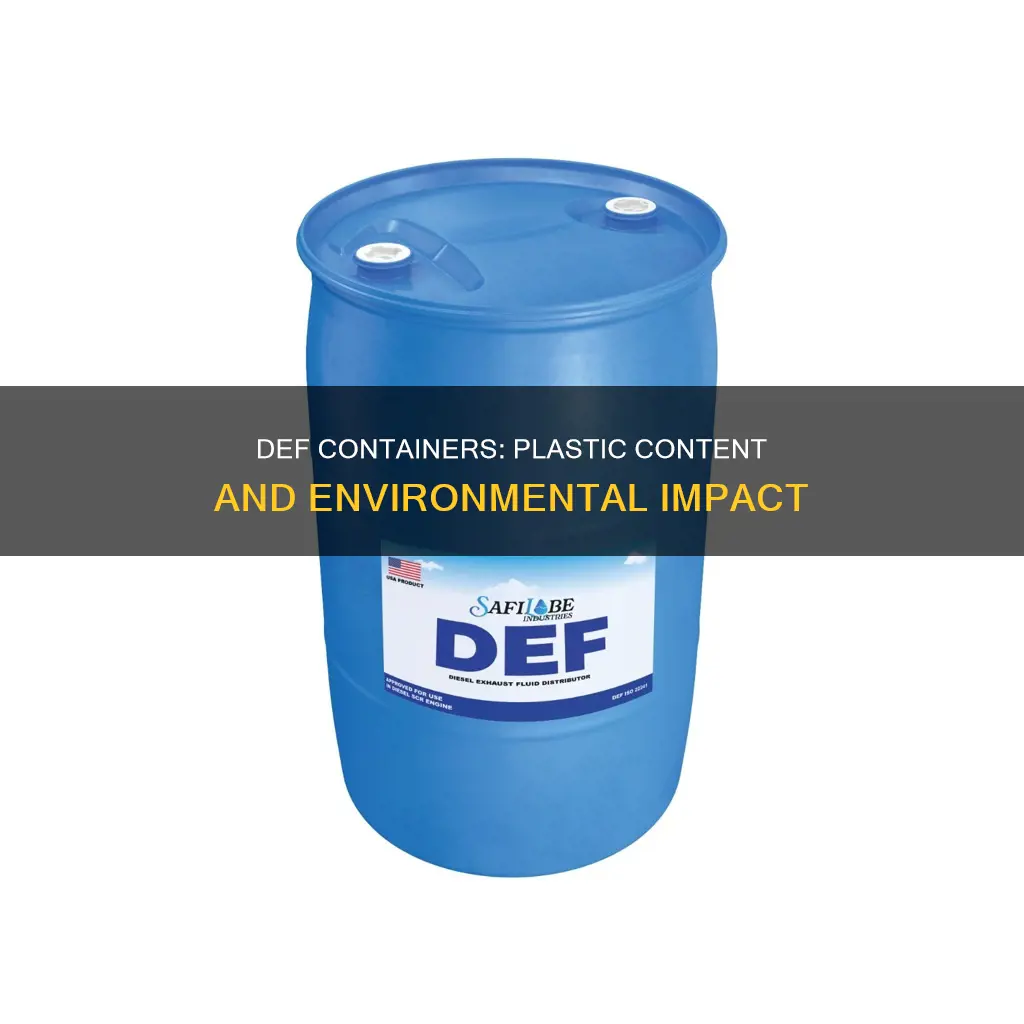 how much plastic is in a def container
