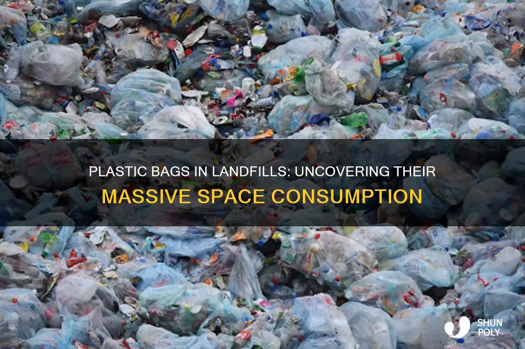 how much space do plastic bags take up in landfills