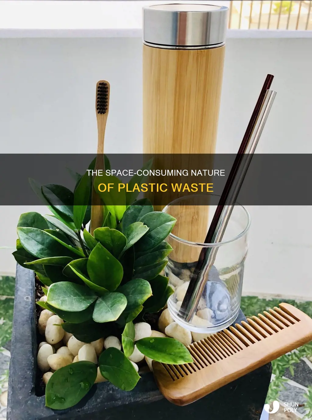 how much space does a ton of plastic take up