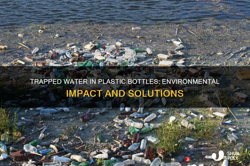 how much water is trapped in plastic bottles