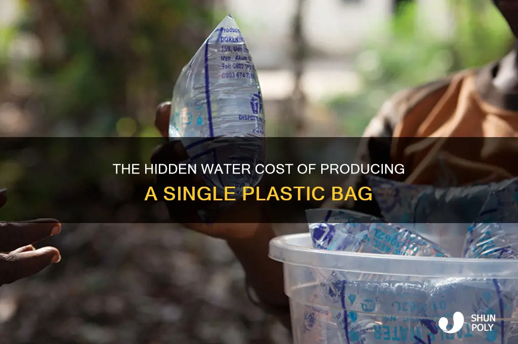 how much water is used to make a plastic bag