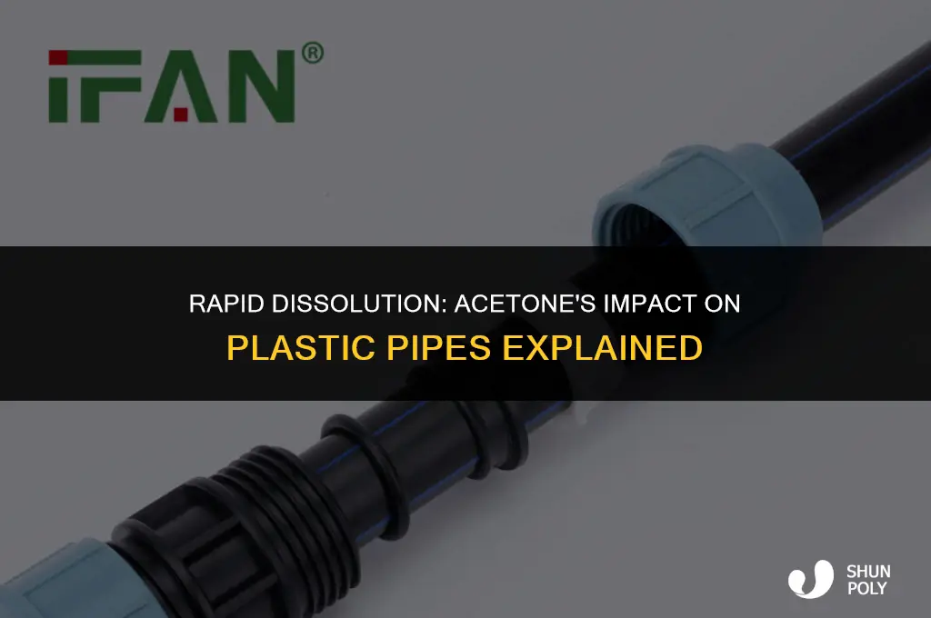 how quickly will acetone dissolve plastic pipe