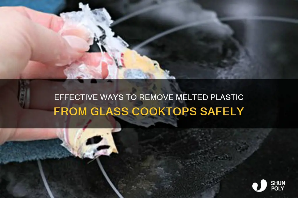 how remove melted plastic from glass cooktop