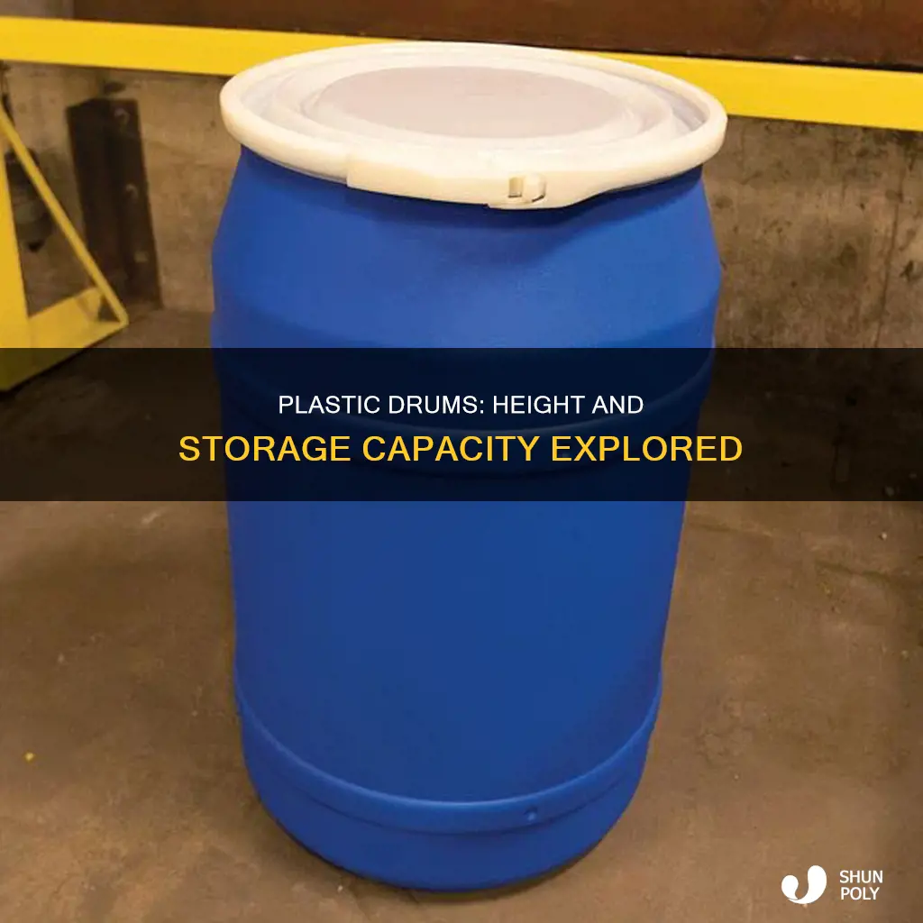 how tall are 55 gallon plastic drums
