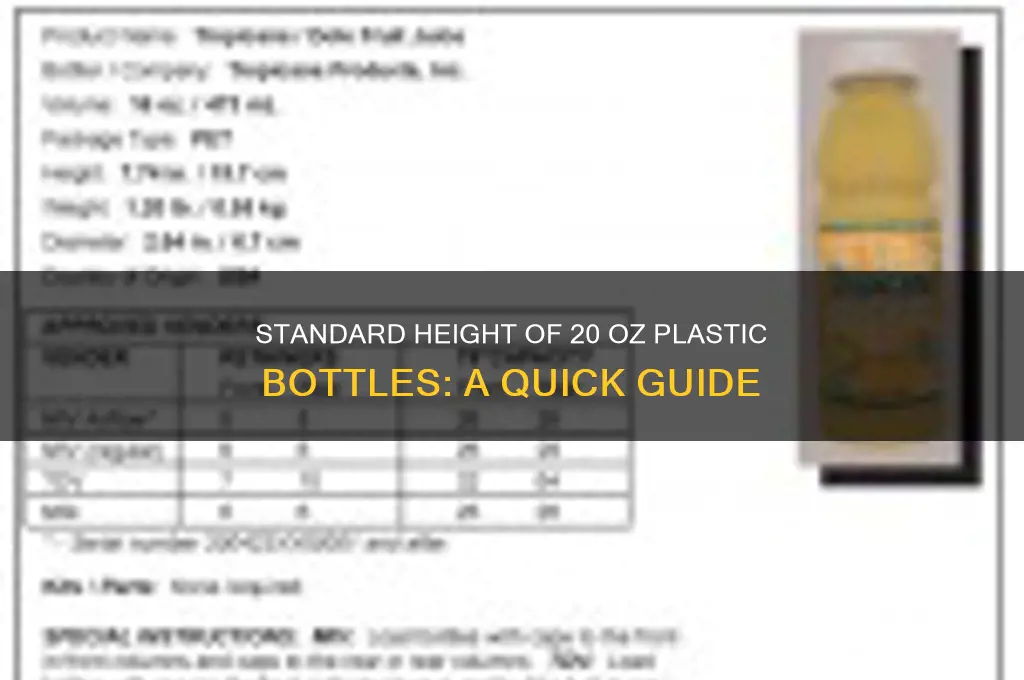 how tall is a 20 oz plastic bottles