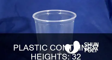 how tall is a 32 oz plastic container