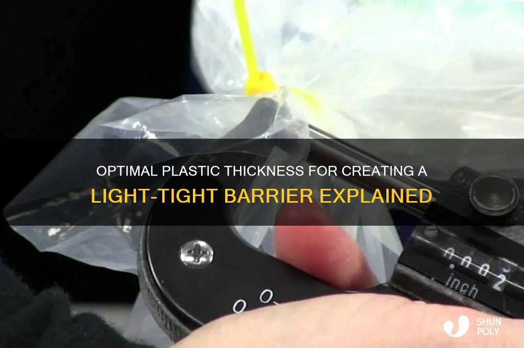 how thick a plastic to make a light tight barrier