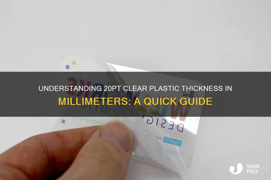 how thick is a 20pt clear plastic in mm