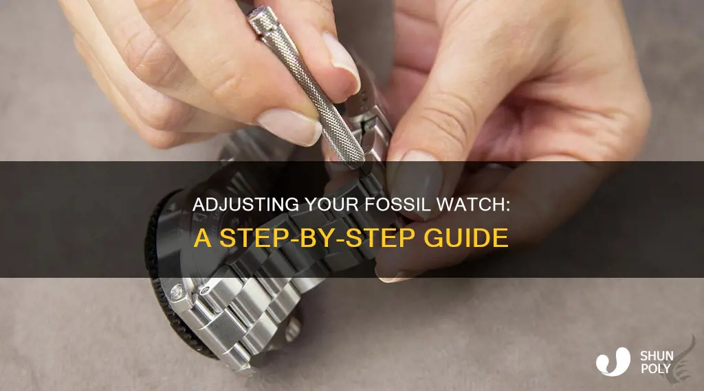 how to adjust plastic fossil watch band