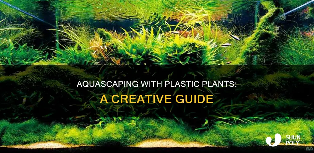 how to aquascape with plastic plants