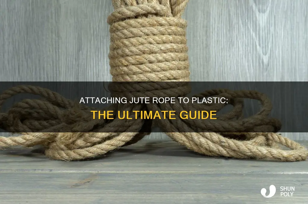 how to attacch jute rope to plastic