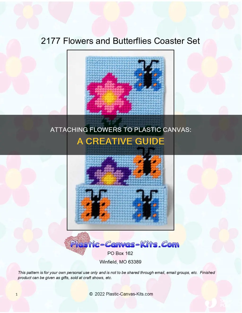 how to attach flowers to plastic canvas