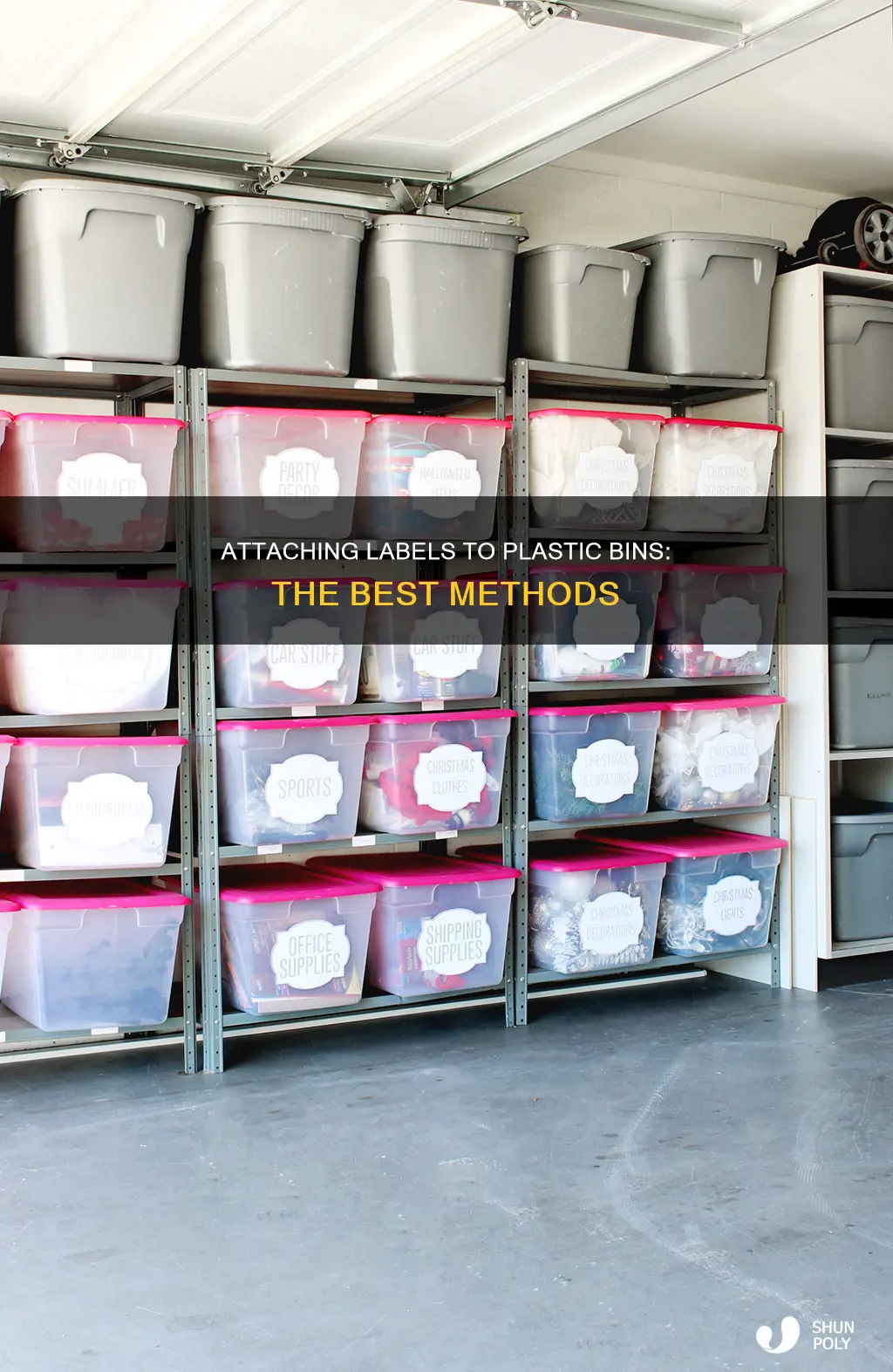 how to attach labels to plastic bins